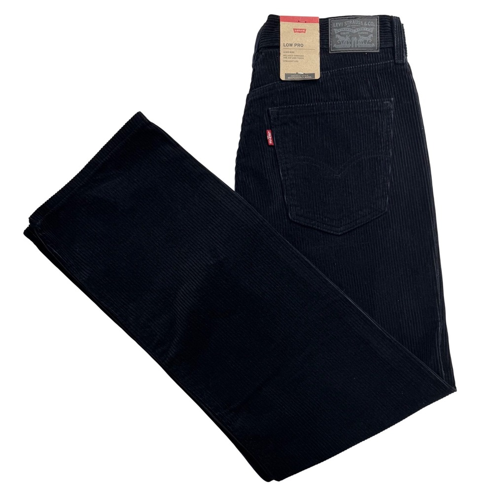 Levi's Women's Straight Leg Corduroy Pants - Black